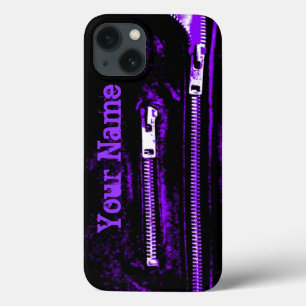 Zips Purple print Name iPhone case