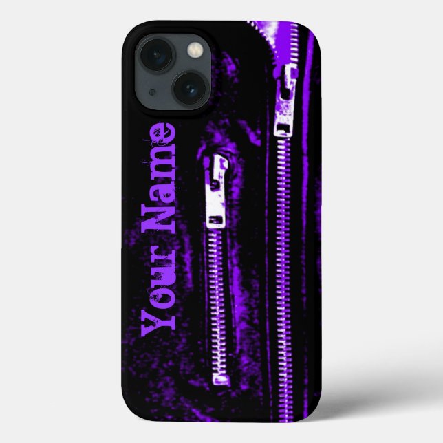 Zips Purple print Name iPhone case (Back)
