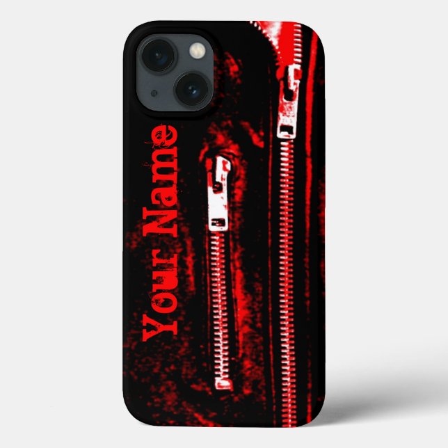 Zips Red print Name iPhone case (Back)