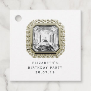 Zirconia Diamond April Birthstone Favour Tags