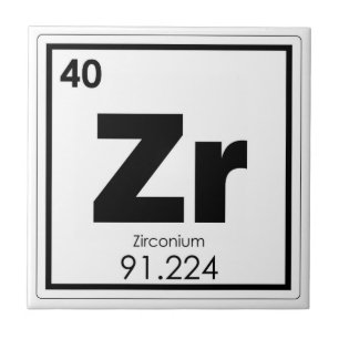 Zirconium chemical element symbol chemistry formul tile