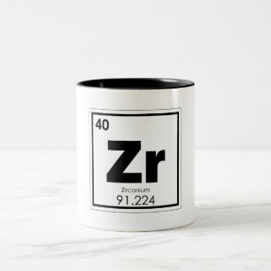 Zirconium chemical element symbol chemistry formul Two-Tone coffee mug