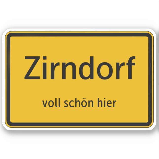 Zirndorf sticker decal car sticker (Front)