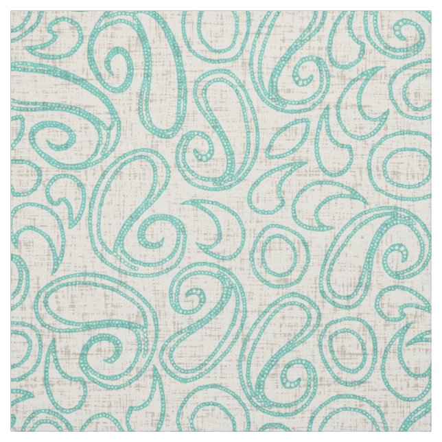 ziya cream mint fabric (Swatch)