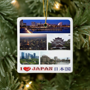 zJP007 i love JAPAN, Asia, Ceramic Ornament