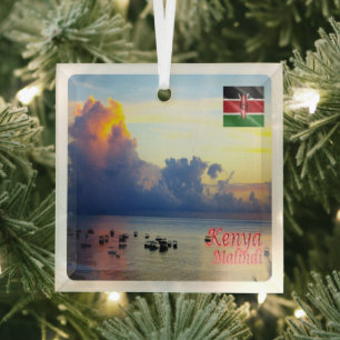 zKE013 MALINDI, kenya, Africa, Glass Ornament