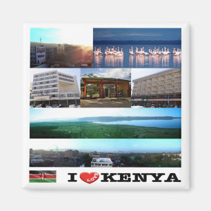 zKE018 KENYA, I Love, Mosaic, Nakuru, Fridge Magnet