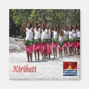 zKI008 KURIA, Atoll, Dancers,  KIRIBATI, Fridge Magnet
