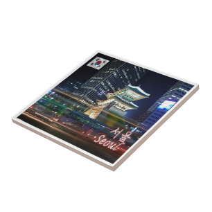 zKR007 NAMDAEMUN at night SEOUL, South Korea, Tile