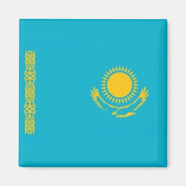 zKZ001 Kazakh FLAG Kazakhstan, Fridge Magnet (Front)