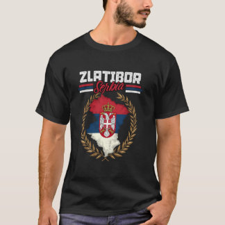 Zlatibor Serbia Travel Serbian Flag Map Srbija T-Shirt