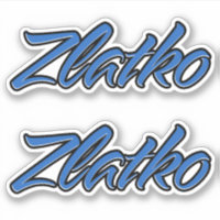 Zlatko Name Blue Autocollant Sticker Stickerset