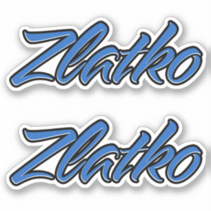 Zlatko Name Blue Autocollant Sticker Stickerset