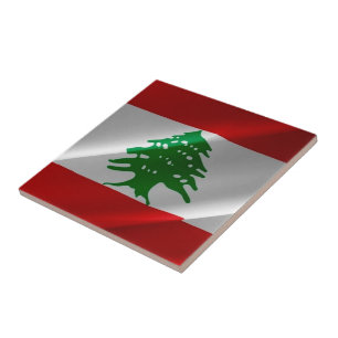 zLB002 waving Lebanese FLAG Lebanon, Tile
