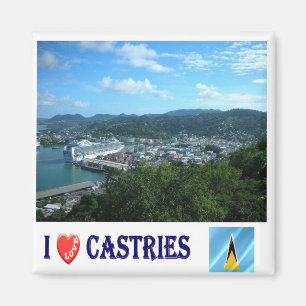 zLC005 CASTRIES I Love, Saint Lucia, Fridge Magnet