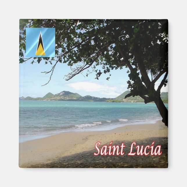 zLC006 SAINT LUCIA, Vigie Beach, America, Fridge Magnet (Front)