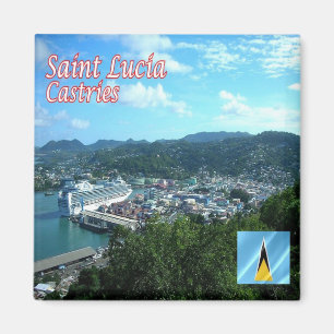 zLC007 CASTRIES, Saint Lucia, America, Fridge Magnet