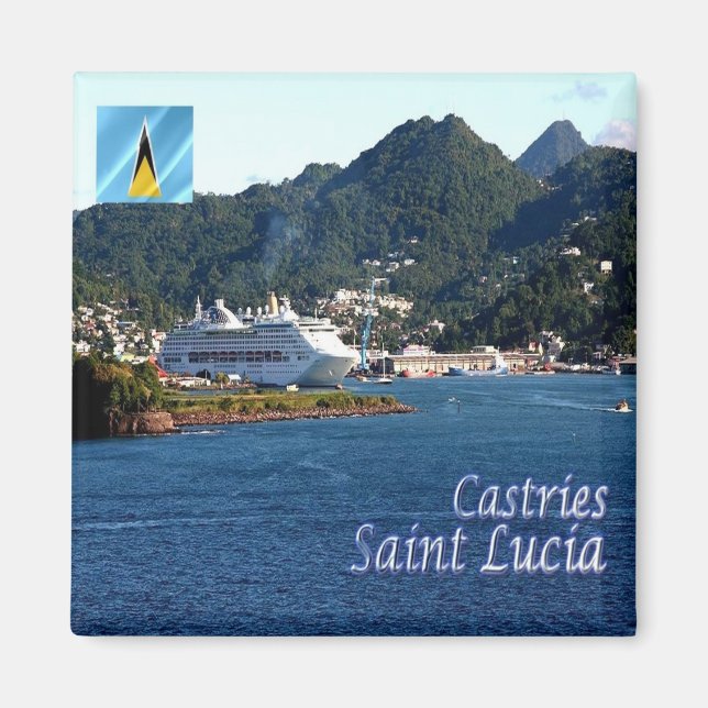 zLC010 CASTRIES, Panorama, Saint Lucia, Fridge Magnet (Front)