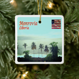 zLR005 MONROVIA, Liberia, Africa, Ceramic Ornament