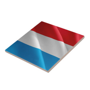 zLU002 LUXEMBOURG waving FLAG, Tile