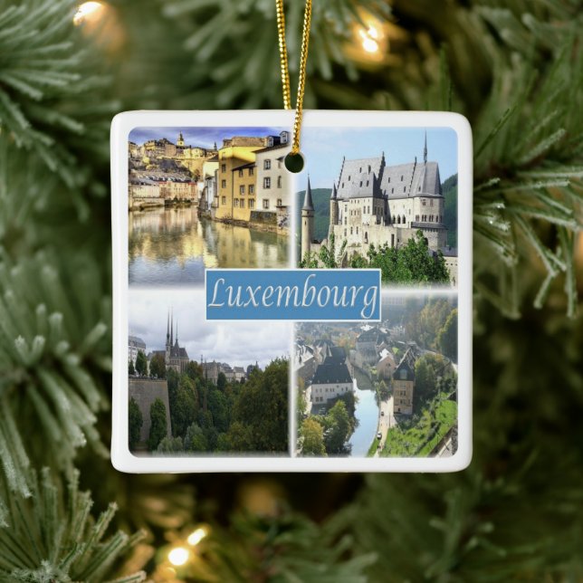 zLU003 LUXEMBOURG, Ceramic Ornament (Tree)