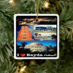 zLY003 BAYDA I Love, Mosaic, Libya, Africa, Ceramic Ornament