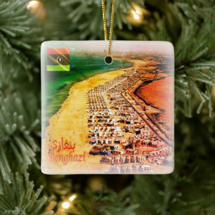 ZLY005 BENGHAZI, Beach, Libya, Africa, fridge Cer Ceramic Ornament