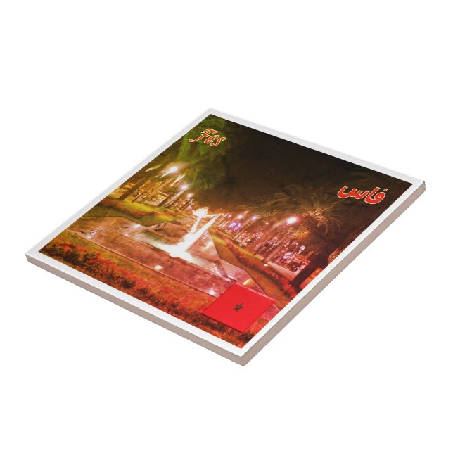 zMA008 FEZ by Night, Morocco, Africa, Tile (Side)