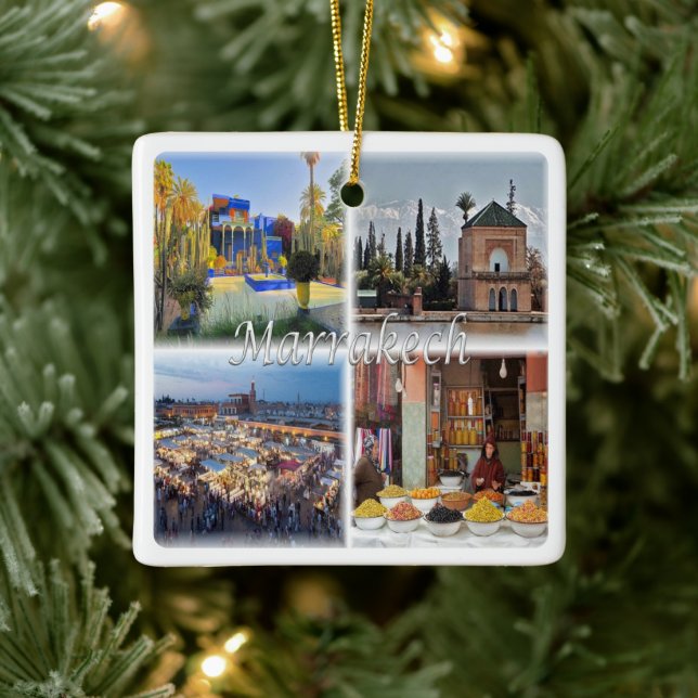 zMA017  MARRAKECH mosaic, Morocco, Africa,  Ceramic Ornament (Tree)