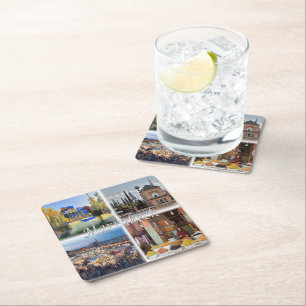 zMA017 MARRAKECH mosaic, Morocco, Africa, Square Paper Coaster