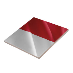 zMC002 MONEGASQUE wavig FLAG, Principality Monaco, Tile