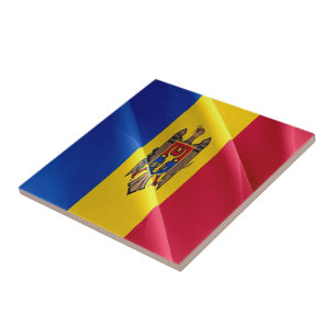 zMD002 FLAG waving MOLDAVA, Tile