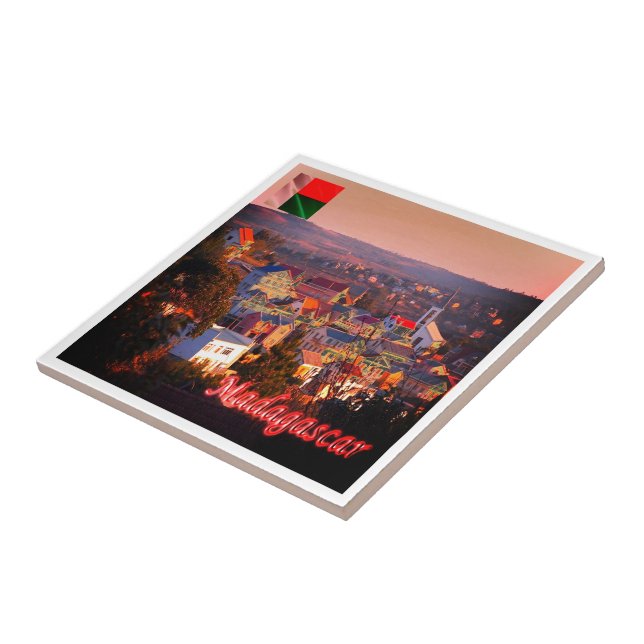 zMG003 MADAGASCAR, Sunset, Africa, Tile (Side)