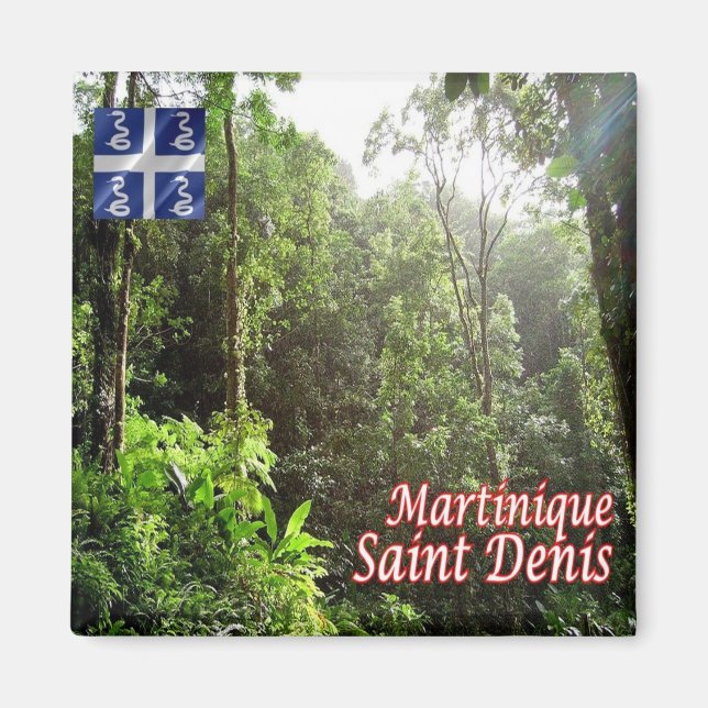 zMQ008 SAINT DENIS, Rainforest, Martinique, Fridge Magnet (Front)
