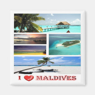 zMV009 i love MALDIVES collage, Fridge Magnet