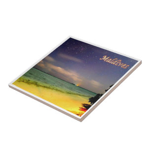 zMV012 MOONLIT beach, Maldives, Asia, Tile