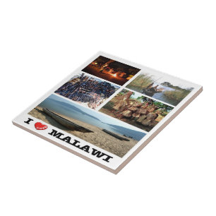 zMW009 MALAWI I Love, Mosaic, Africa, Tile