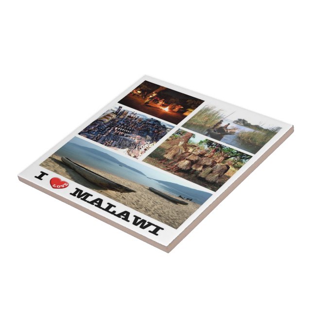 zMW009 MALAWI I Love, Mosaic, Africa, Tile (Side)