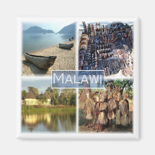 zMW010 MALAWI, Mosaic, Africa, Fridge Magnet (Front)