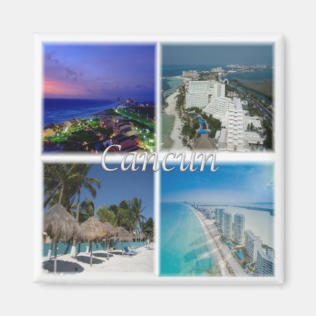 zMX005  CANCUN, Mosaic, Mexico, America, Fridge Magnet (Front)