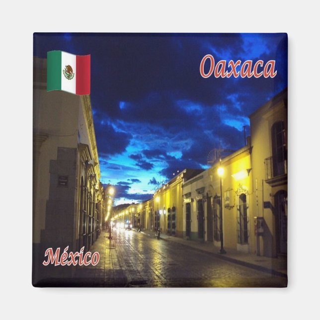 zMX013 MEXICO, Oaxaca, Panorama By Night, Fridge Magnet (Front)