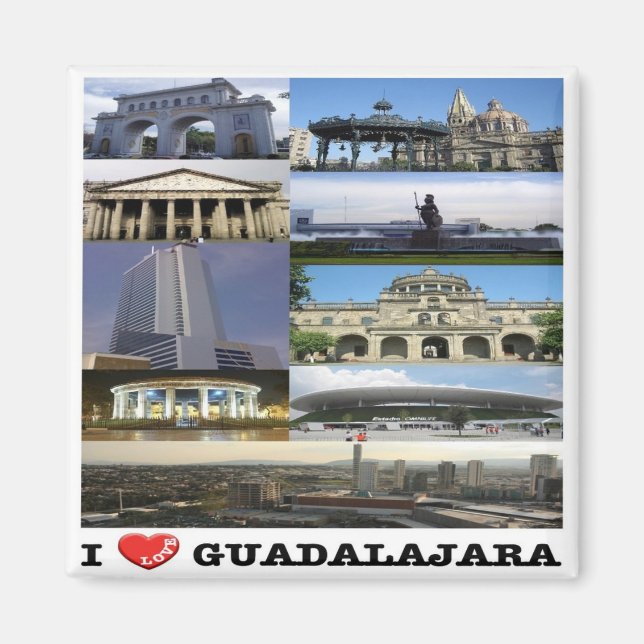 zMX017 GUADALAJARA I Love, Mosaic, Mexico, Fridge  Magnet (Front)
