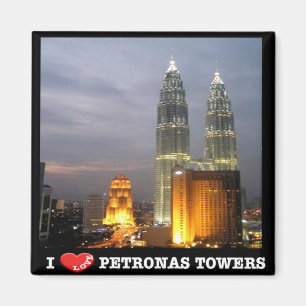 zMY010 i love PETRONAS TOWER, Kuala Lumpur, Fridge Magnet