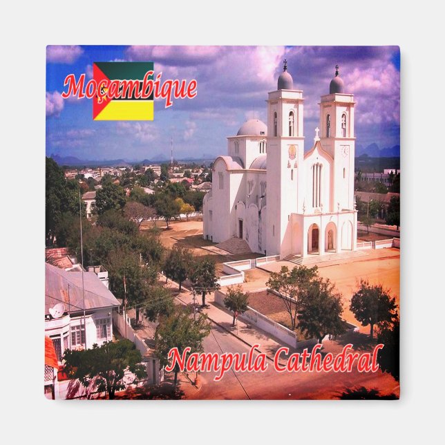 zMZ010 MOZAMBIQUE, Nampula Cathedral, Fridge Magnet (Front)