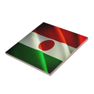 zNE002 NIGER, Waving Flag, Africa, Tile
