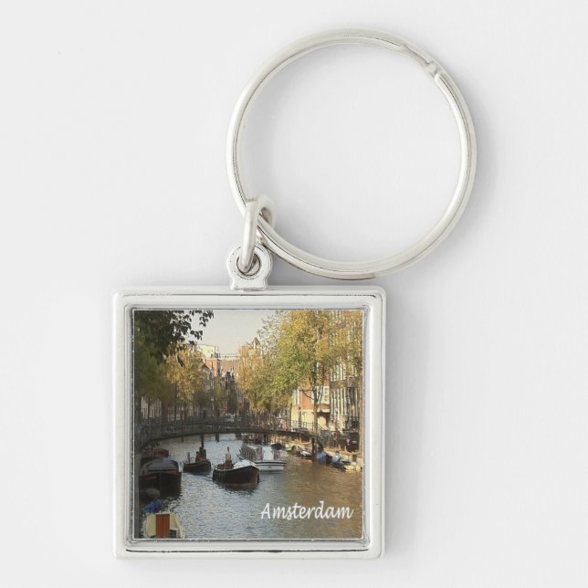 zNL017 AMSTERDAM navigable canal, Keychain (Front)