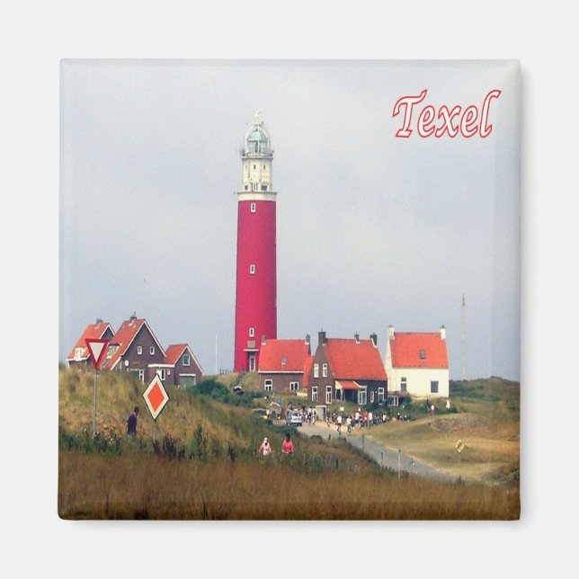 zNL023 TEXEL LIGHTHOUSE Frisian Islands, Fridge Magnet (Front)