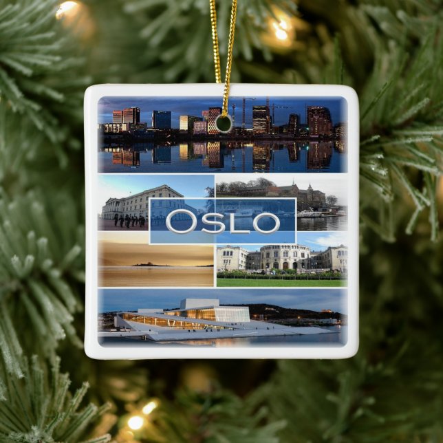 zNO006 OSLO, Norway, Europe, Ceramic Ornament (Tree)