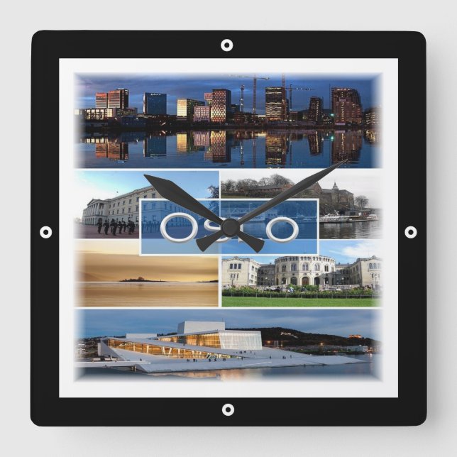 zNO006 OSLO, Norway, Europe, Square Wall Clock (Front)