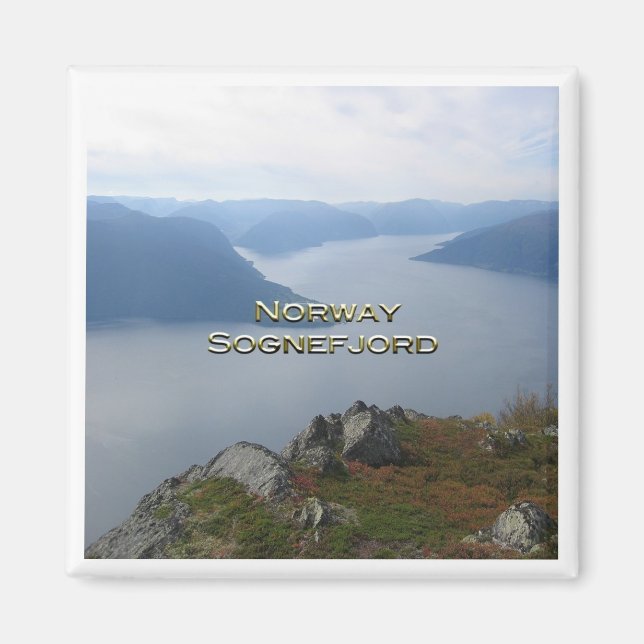 zNO086 SOGNEFJORD view on Vangsnes, Norwey, Fridge Magnet (Front)
